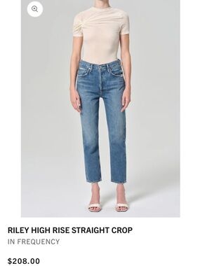 AGOLDE JEANS High Rise Straight Crop Jeans - blue